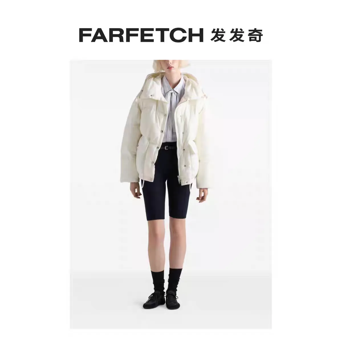Medium-weight hooded soft fabric down jacket