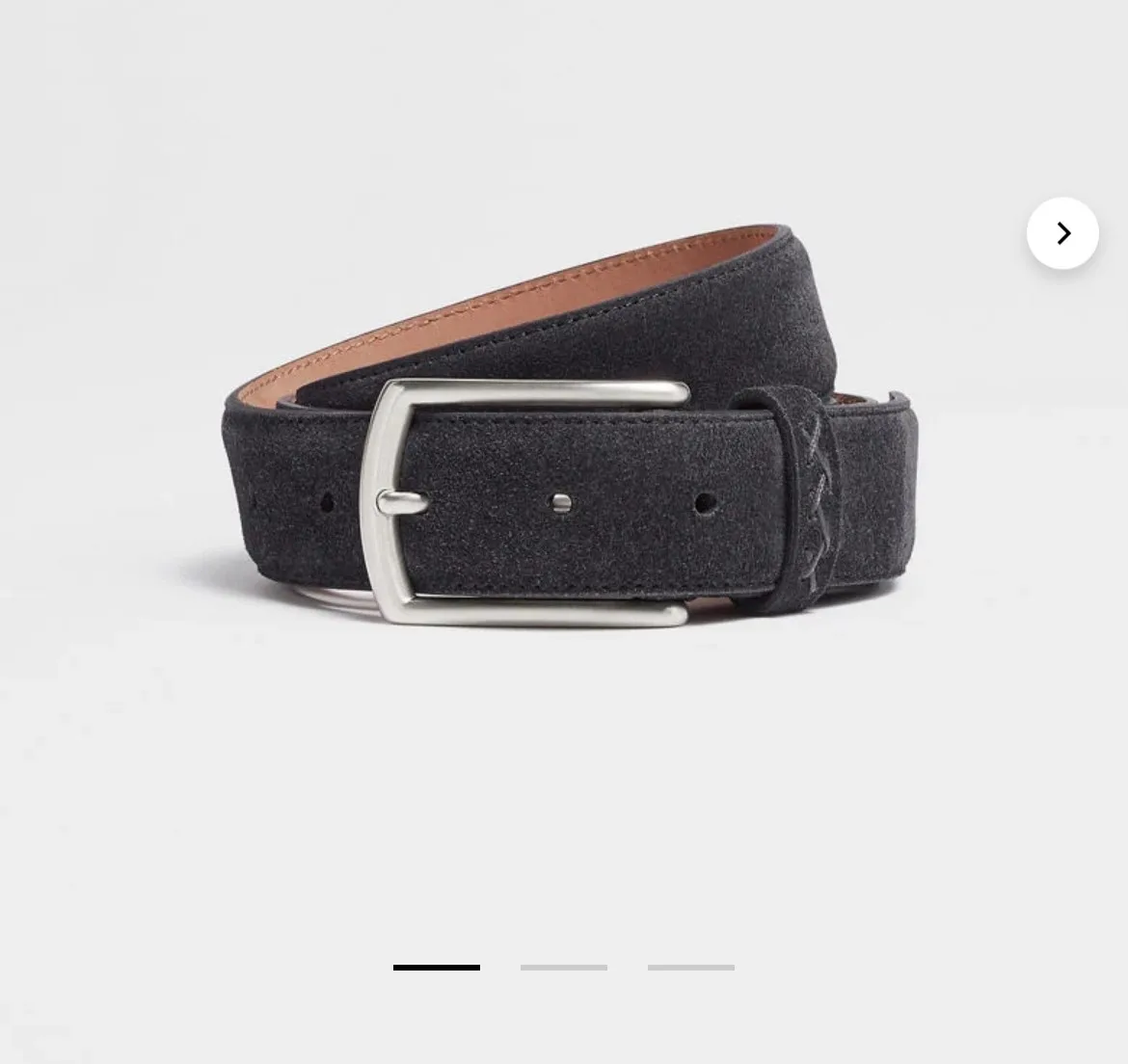 Zegna 스웨이드 버클 벨트  3.5cm